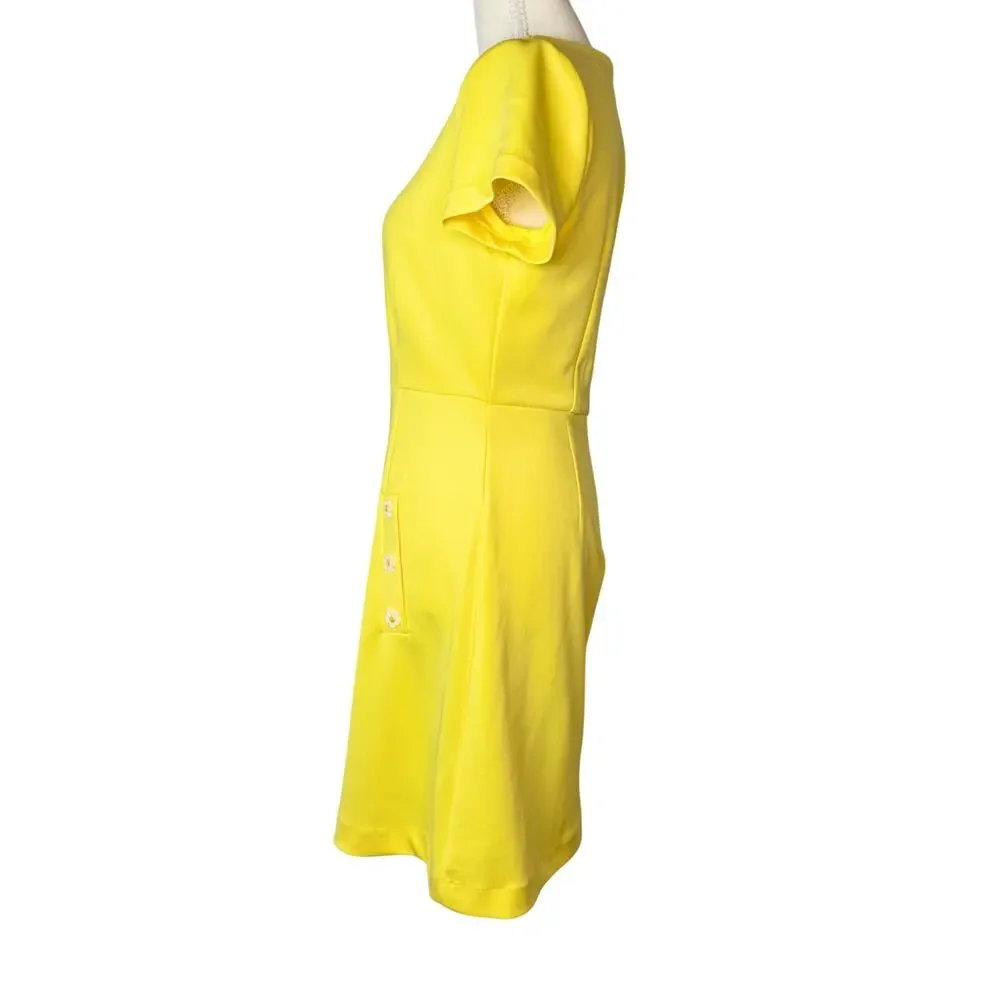 Betsey Johnson A-Line Mini Dress Yellow Women’s 4 Daisy 60s Retro Dopamine - Picture 3 of 16